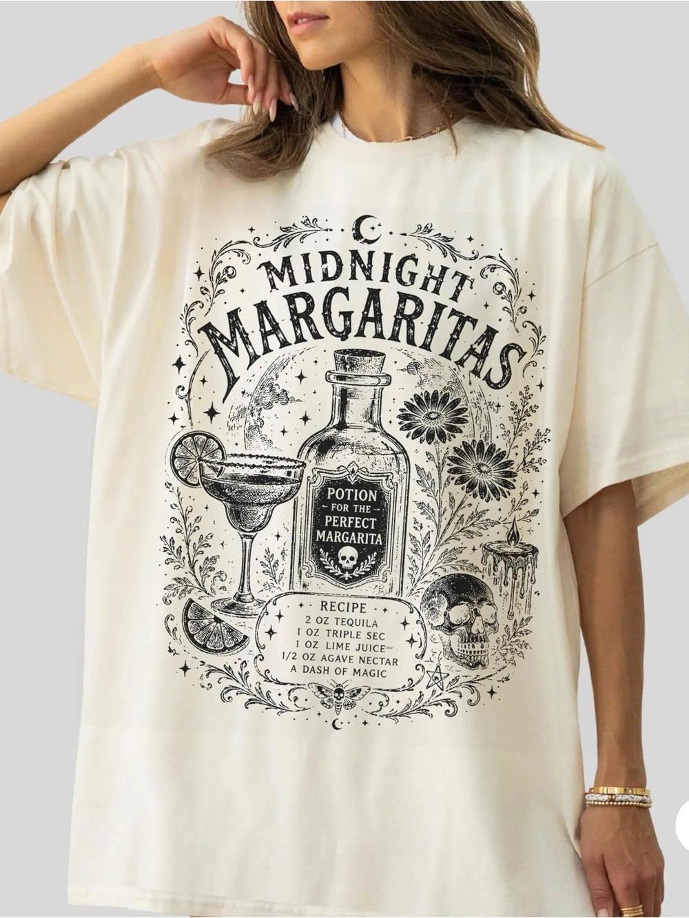 Midnight Margaritas off white Graphic Tee - Unbranded